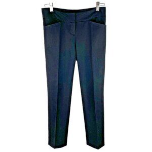 Elie Tahari Pants Womens Size 2 Black Slim Cigarette Skinny Trouser Wool